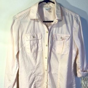 Calvin Klein 2 pocket Button up Pink Snake Print Blouse Size S